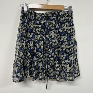 Vero Moda Kaya Floral Skirt Womens Size S Tiered Chiffon Ruffle Lined Tie Front